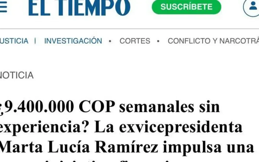 Nueva estafa digital en Colombia que usa imagen de EL TIEMPO en un artículo falso sobre iniciativas financieras promovidas por Marta Lucía Ramírez